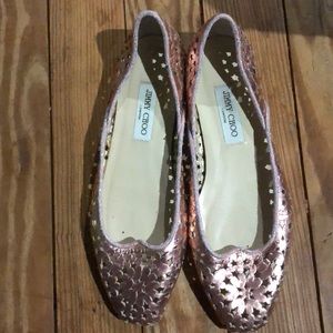 Jimmy Choo pink sparkly flats